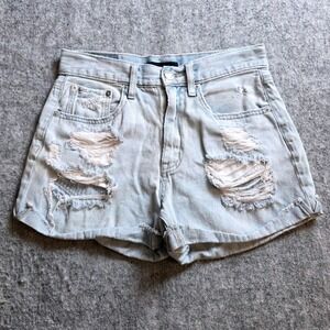 Aeropostale Women's‎ Size 4 Light Wash Distressed Denim Jean Shorts